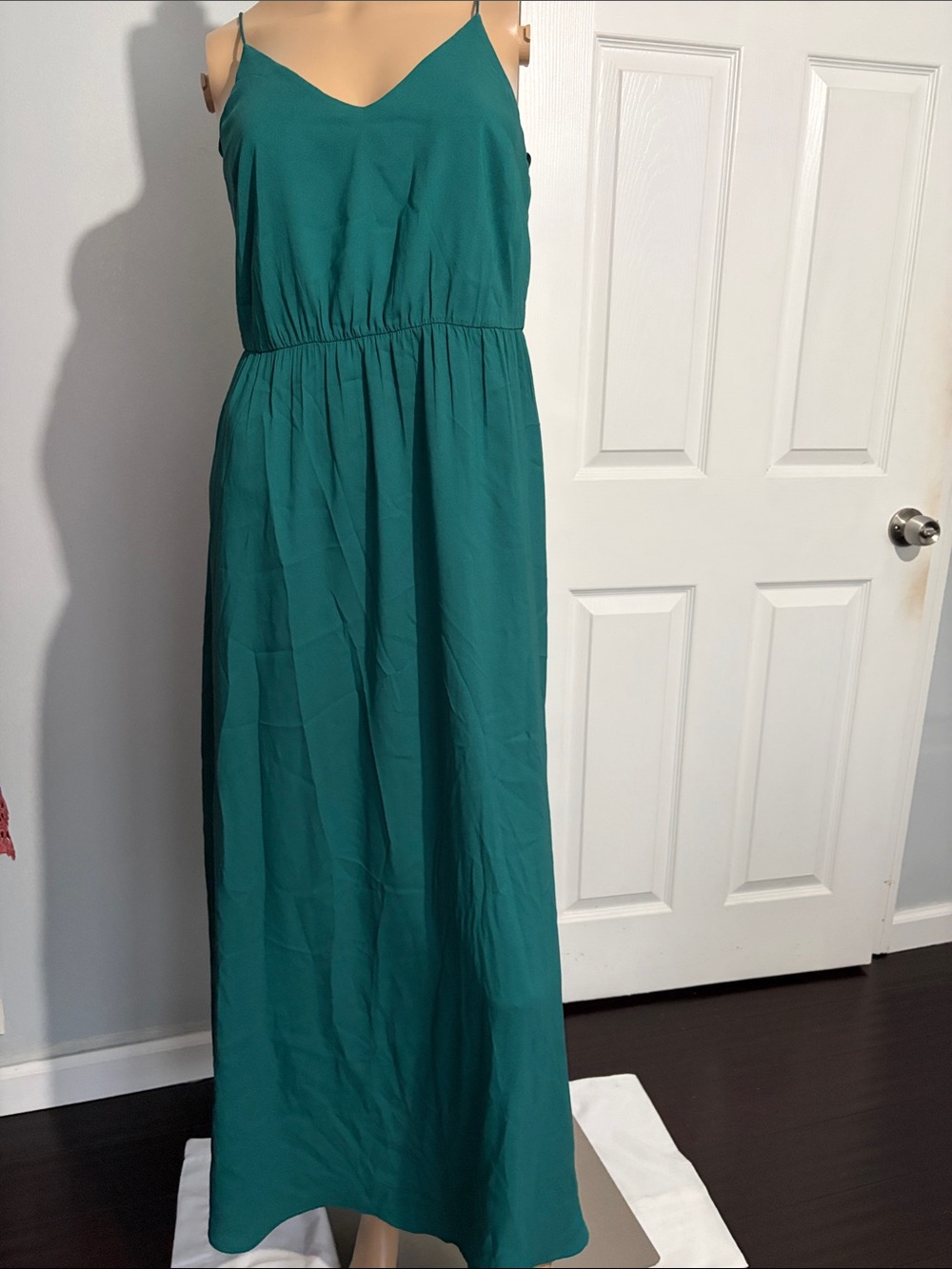 LOFT Teal Spaghetti-Strap Maxi Dress